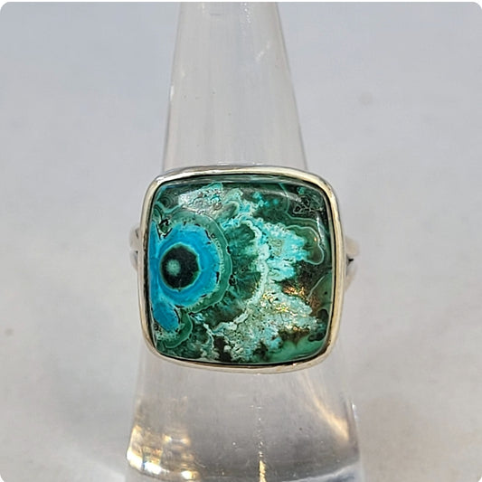 Chrysocolla and Malachite Ring