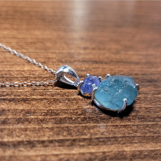 Tanzanite and Blue Apatite Pendant
