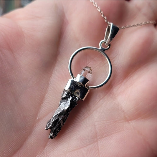 pakimer and campo del cielo meteorite pendant