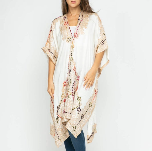 Ivory thick stitch kimono