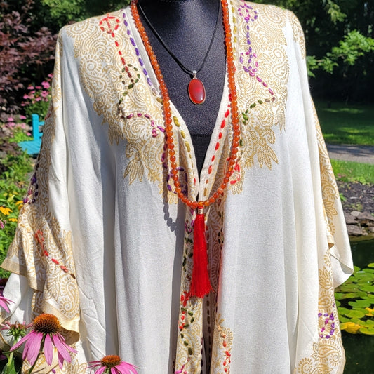Ivory thick stitch kimono