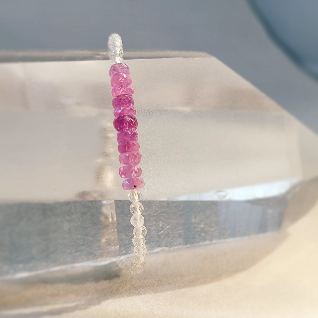 Pink Sapphire and White Topaz Bracelet