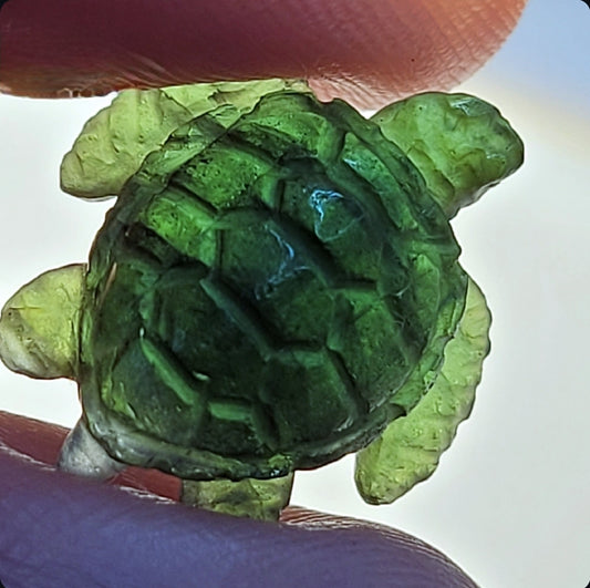 Hand Carved Tourmaline Sea Turtle