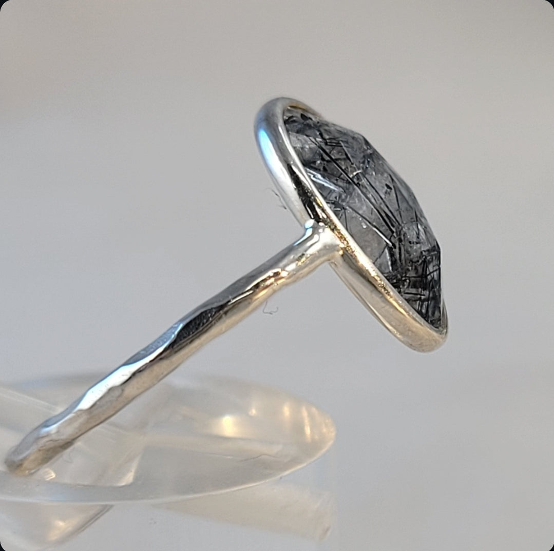 Black Rutilated Quartz Ring