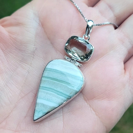 Green Opal and Prasiolite Necklace