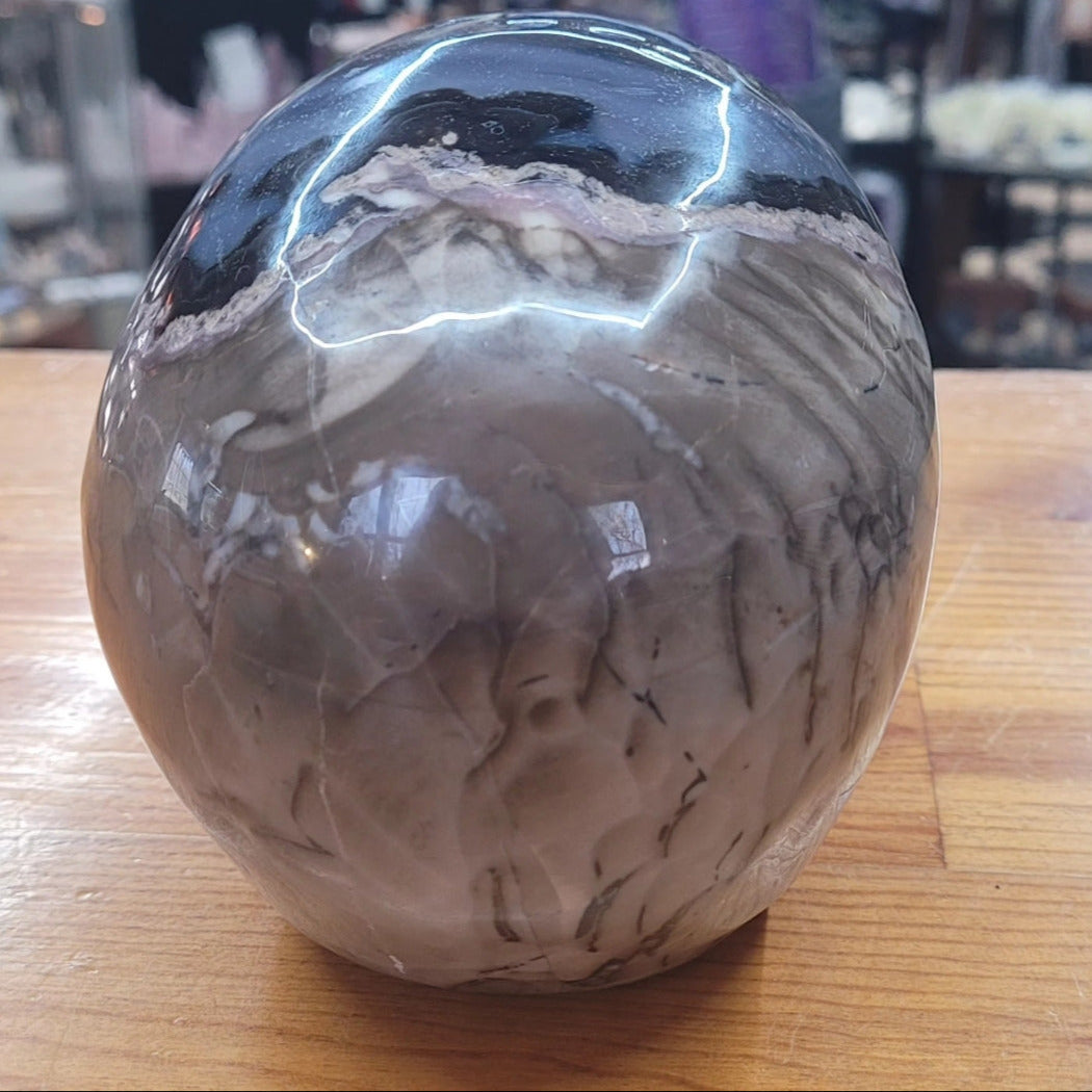 Blue Volcano Agate Skull