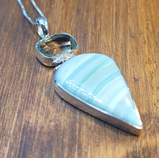 Green Opal and Prasiolite Necklace