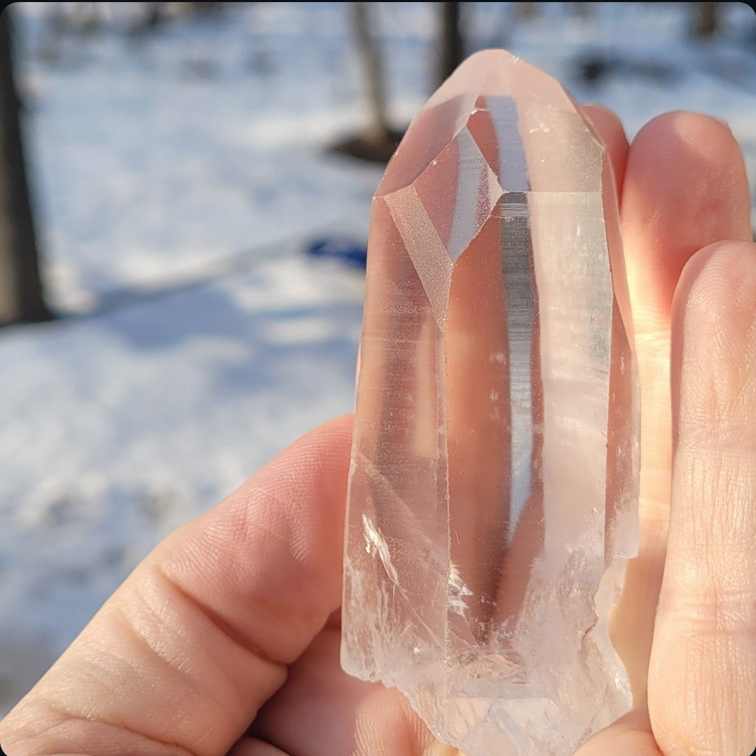 Lemurian Quartz Point with Double Window