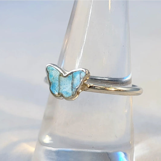 Labradorite Butterfly Ring