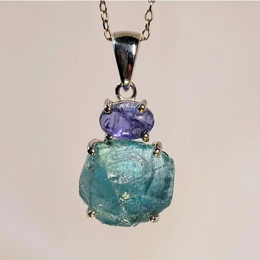 Tanzanite and Blue Apatite Pendant