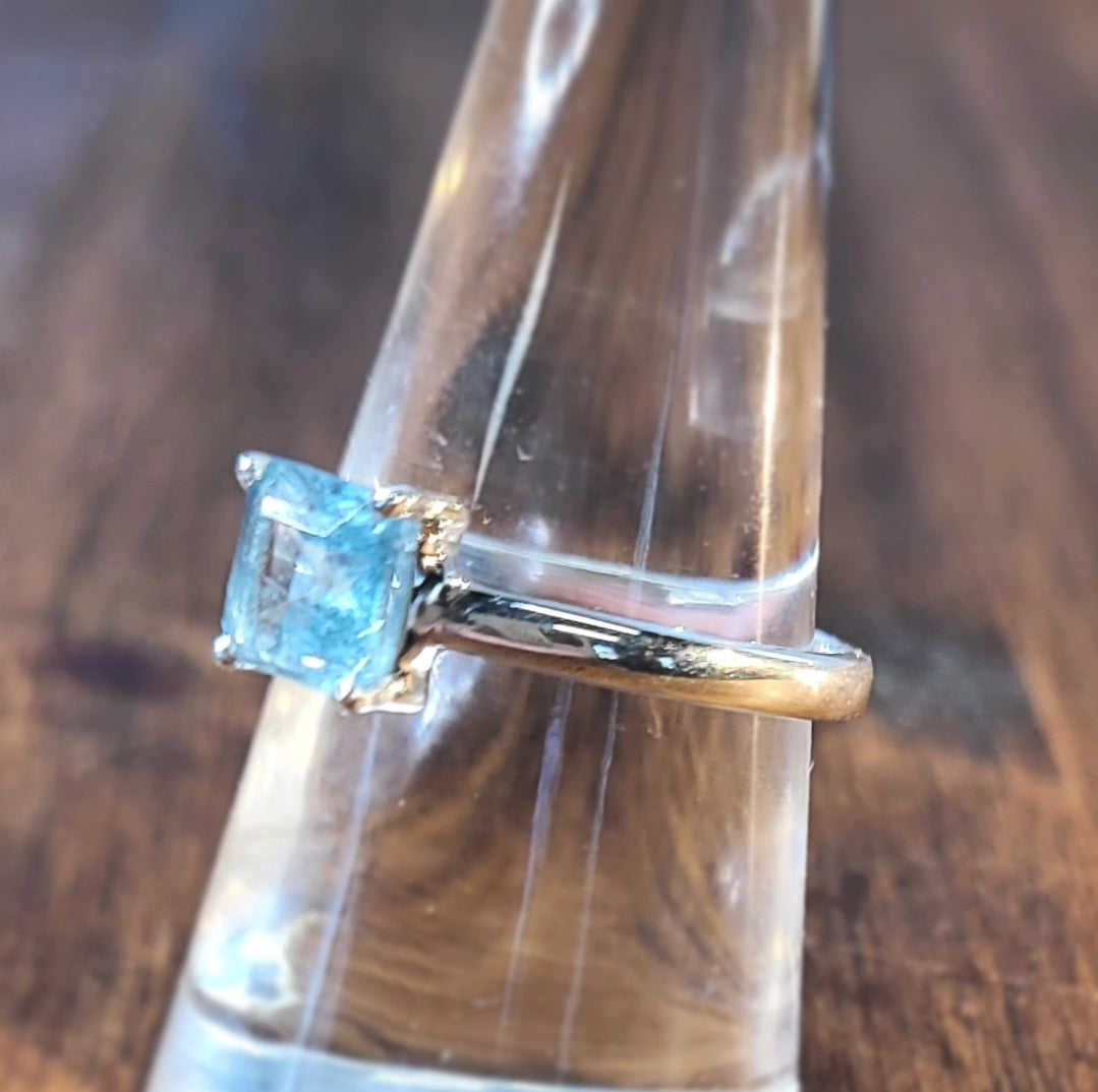 Aqua Kyanite Ring