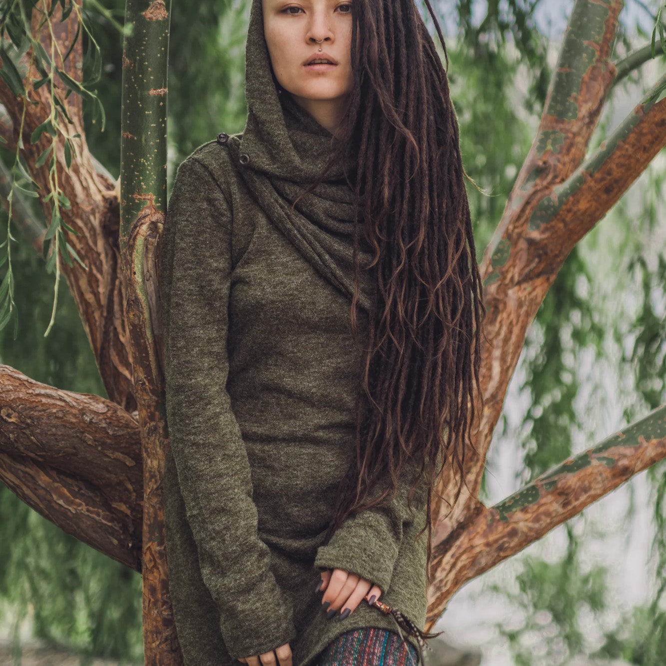 convertable hood/scarf pullover sweater