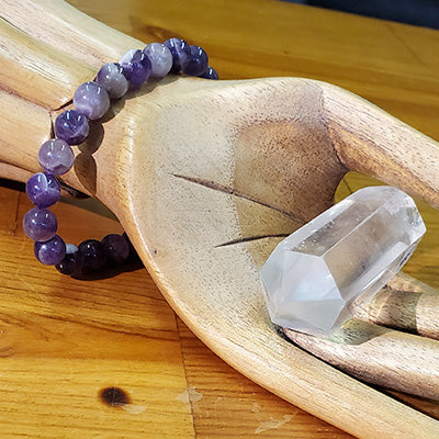 Amethyst Stretchy Beaded Bracelet