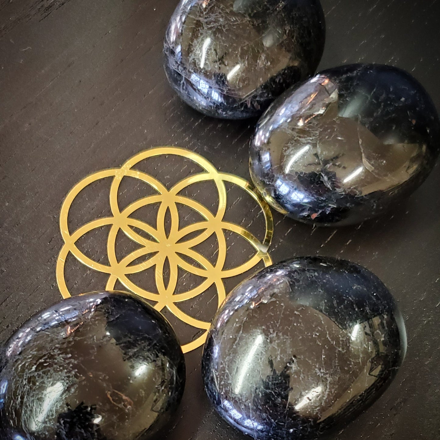 Black Tourmaline polished palmstone