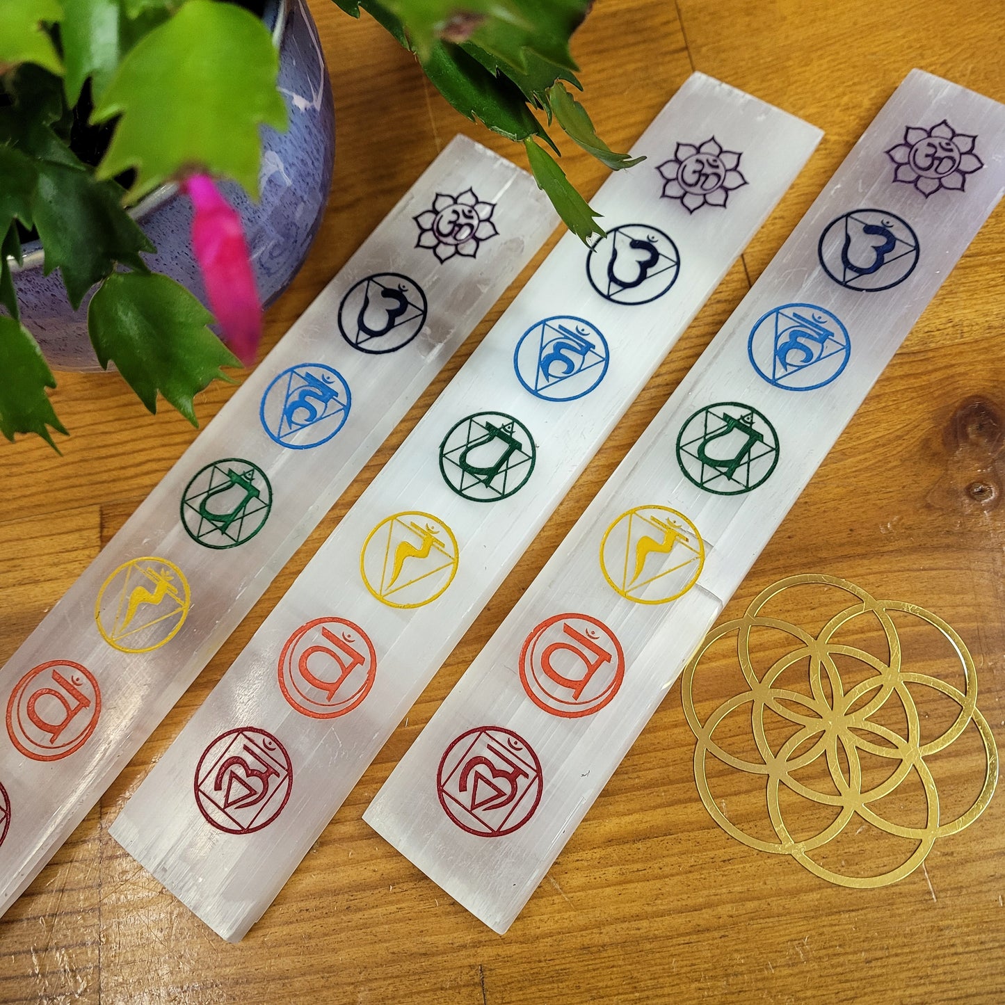 Selenite Chakra Bar