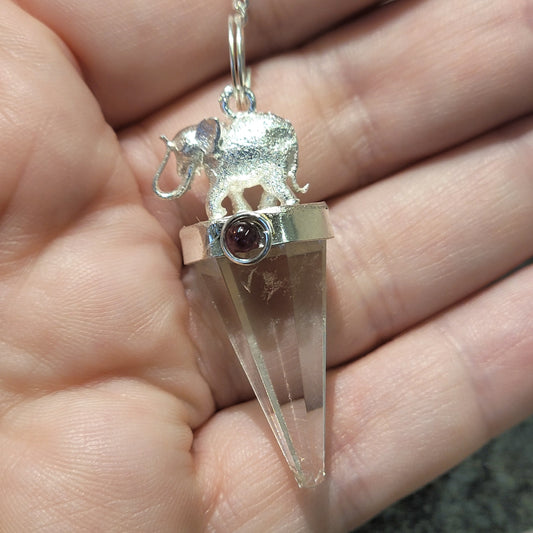 Elephant Pendulum with Garnet