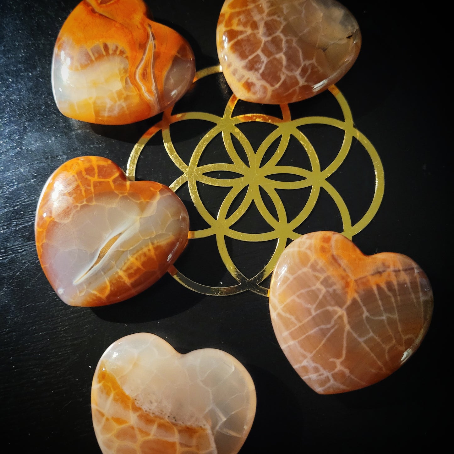 Snakeskin Agate Heart