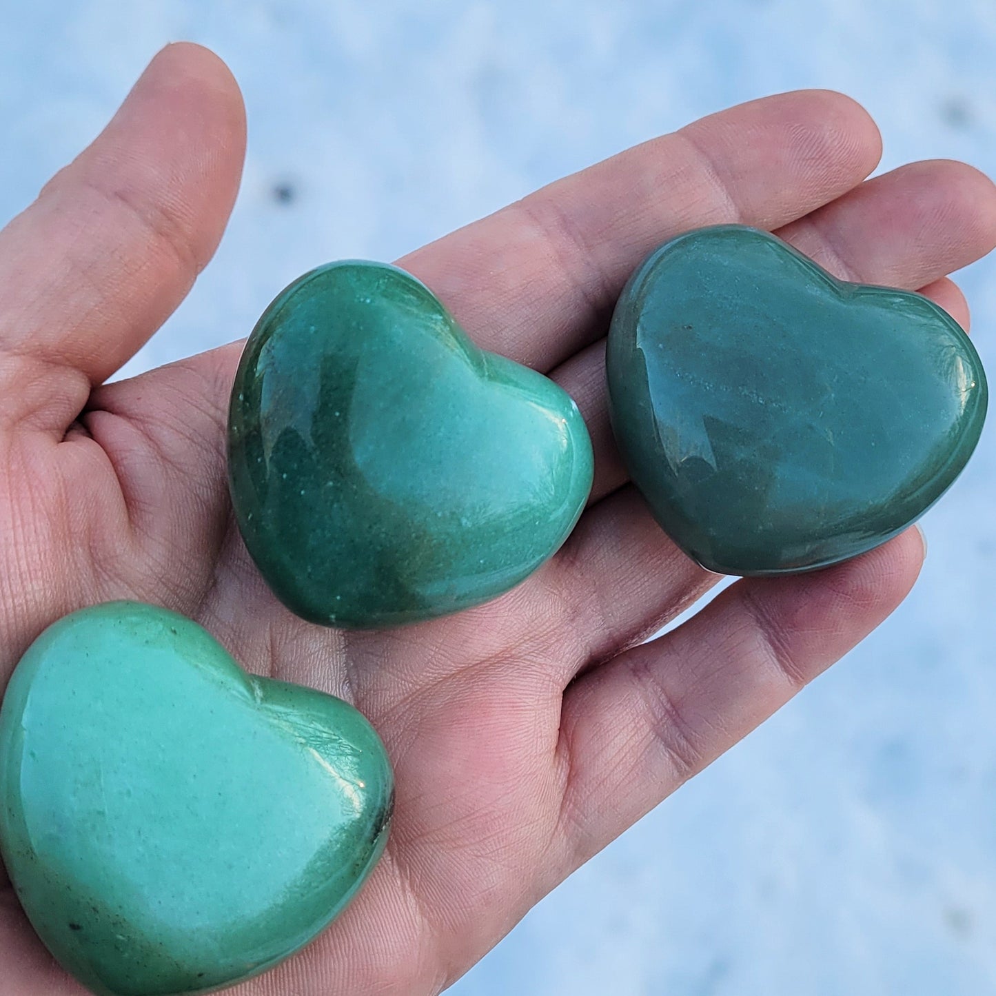 Green aventurine heart