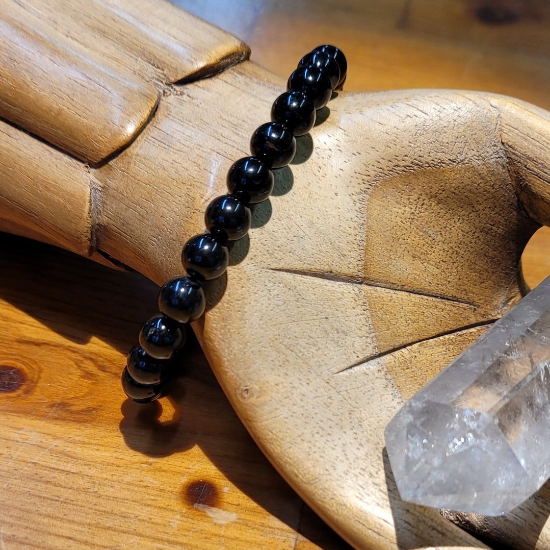 Black Tourmaline 8mm Stretchy Beaded Bracelet