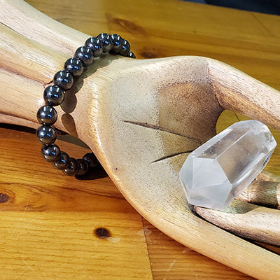 Hematite Stretchy Beaded Bracelet