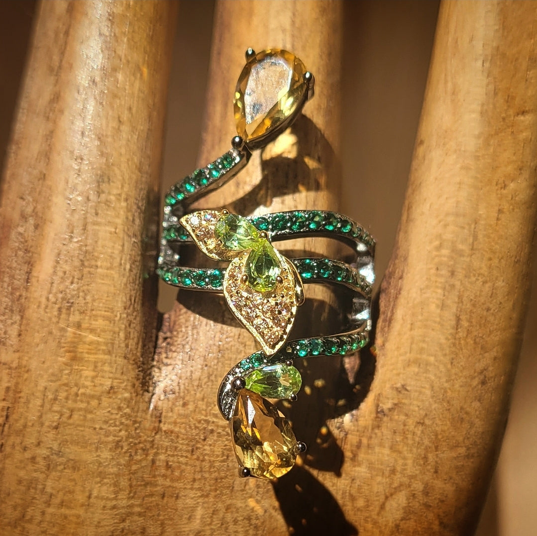 Sulphur Citrine Ring in Sterling Silver