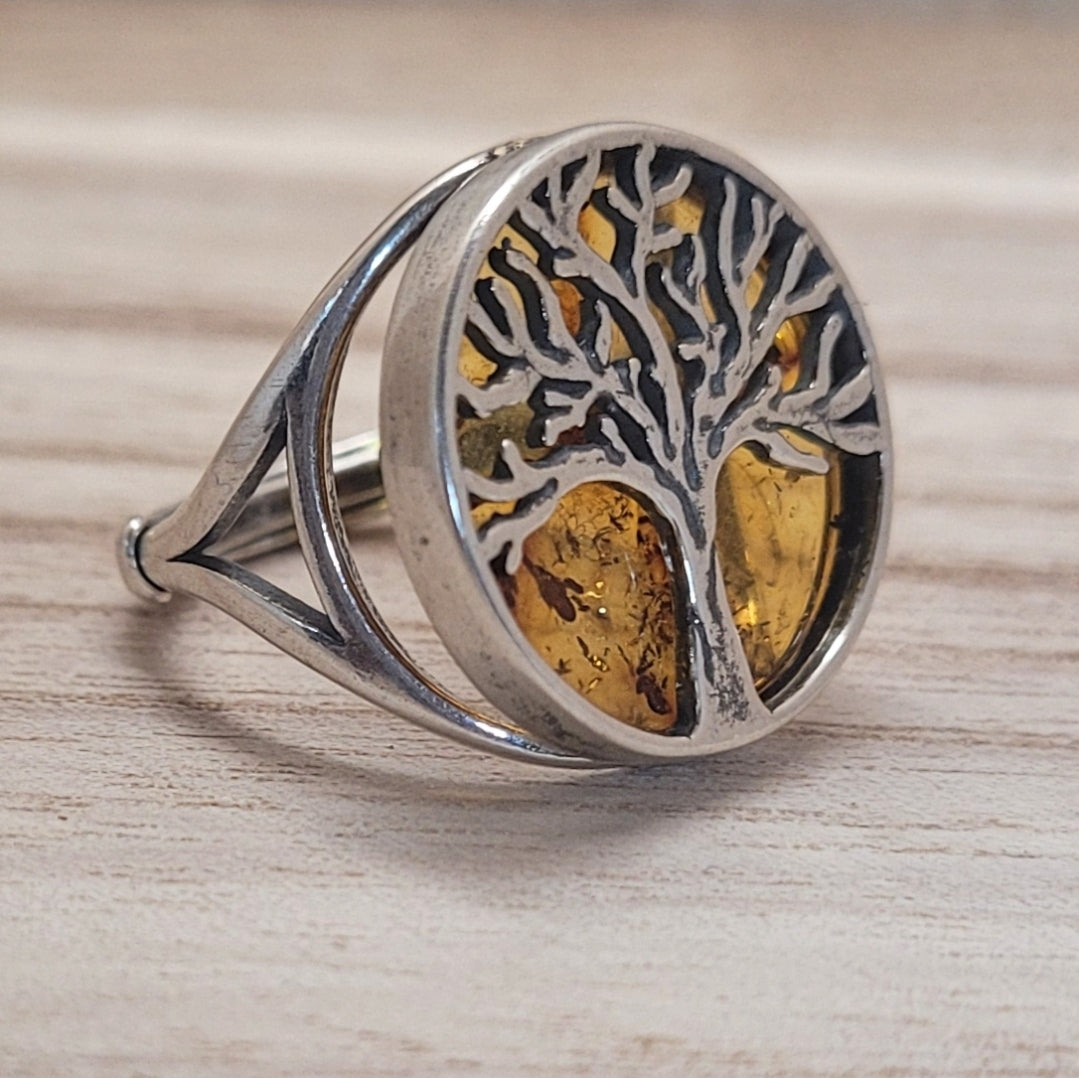 Tree of Life Amber Ring