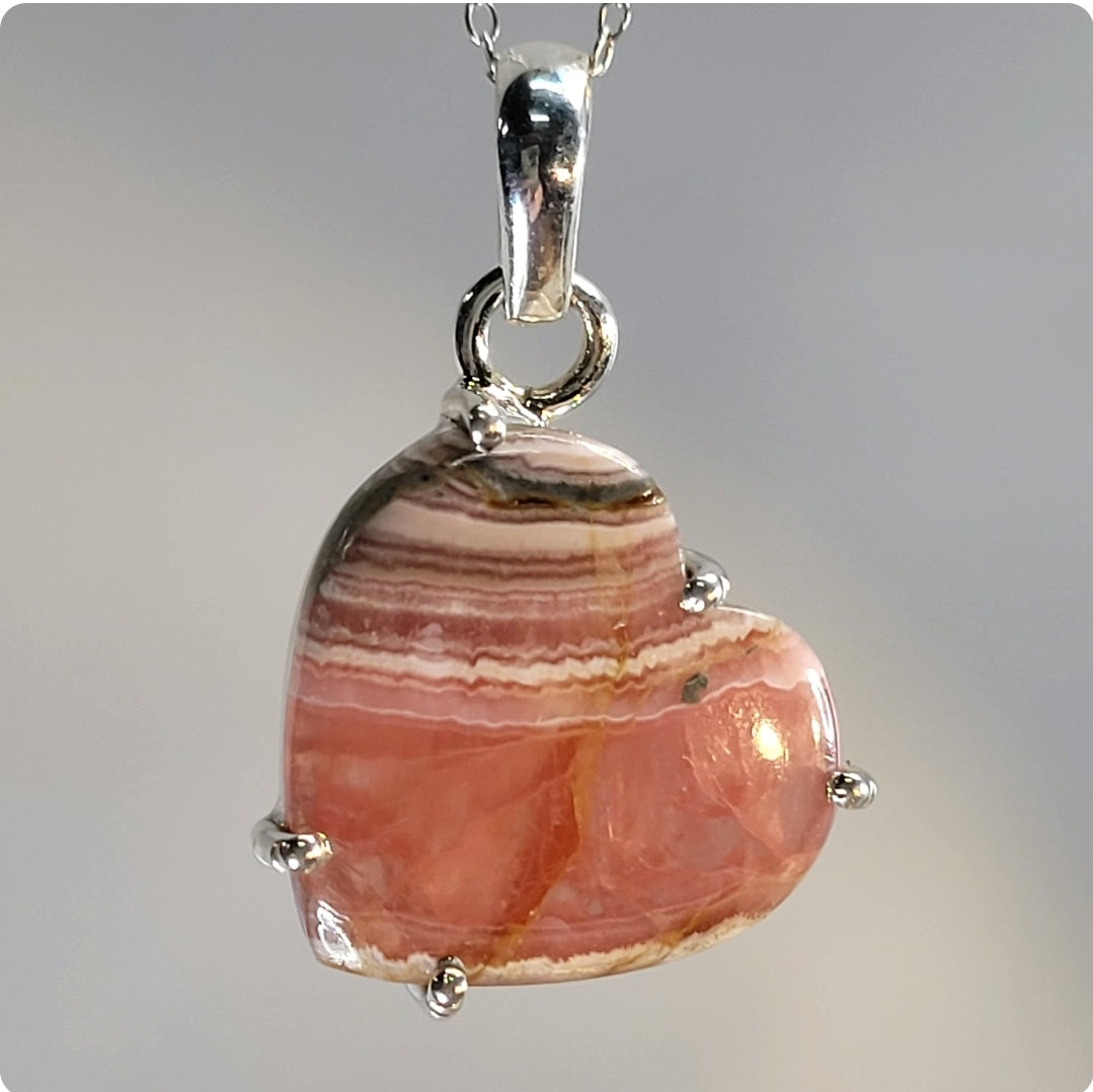 Rhodocrosite Heart Pendant