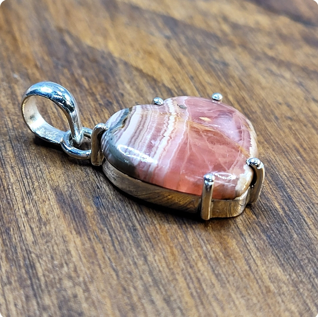 Rhodocrosite Heart Pendant