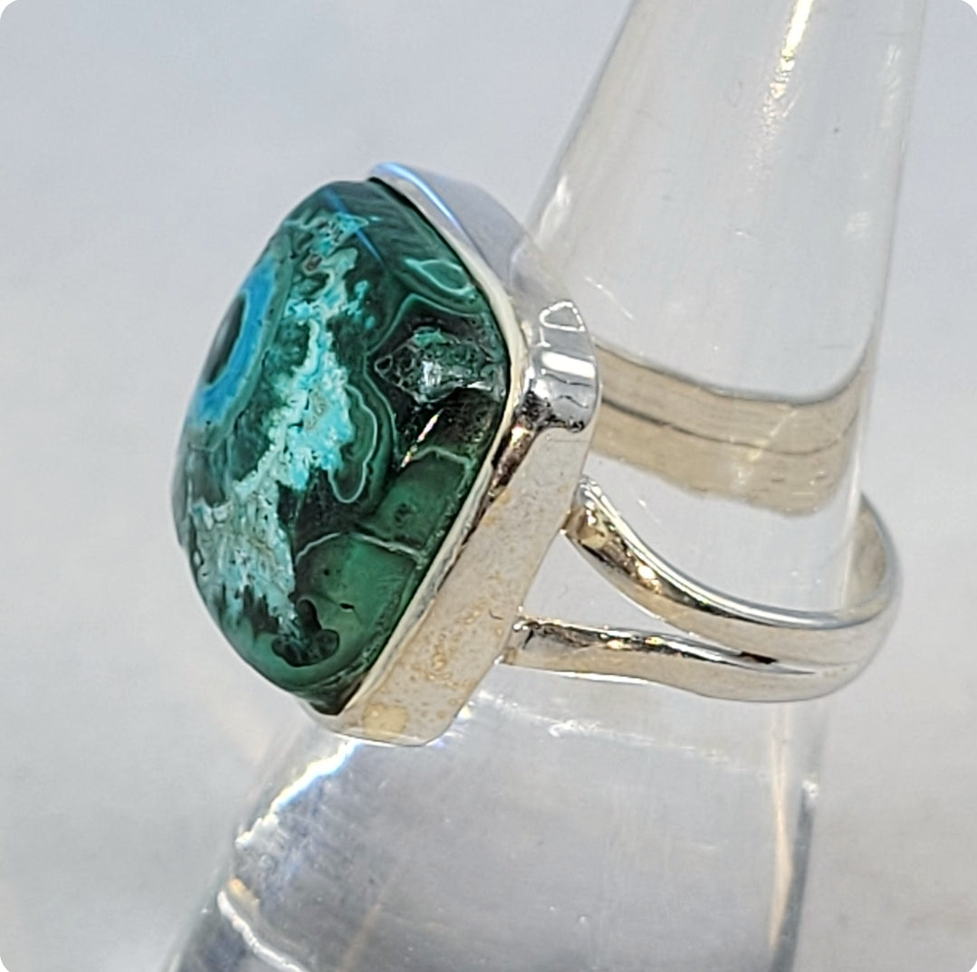 Chrysocolla and Malachite Ring