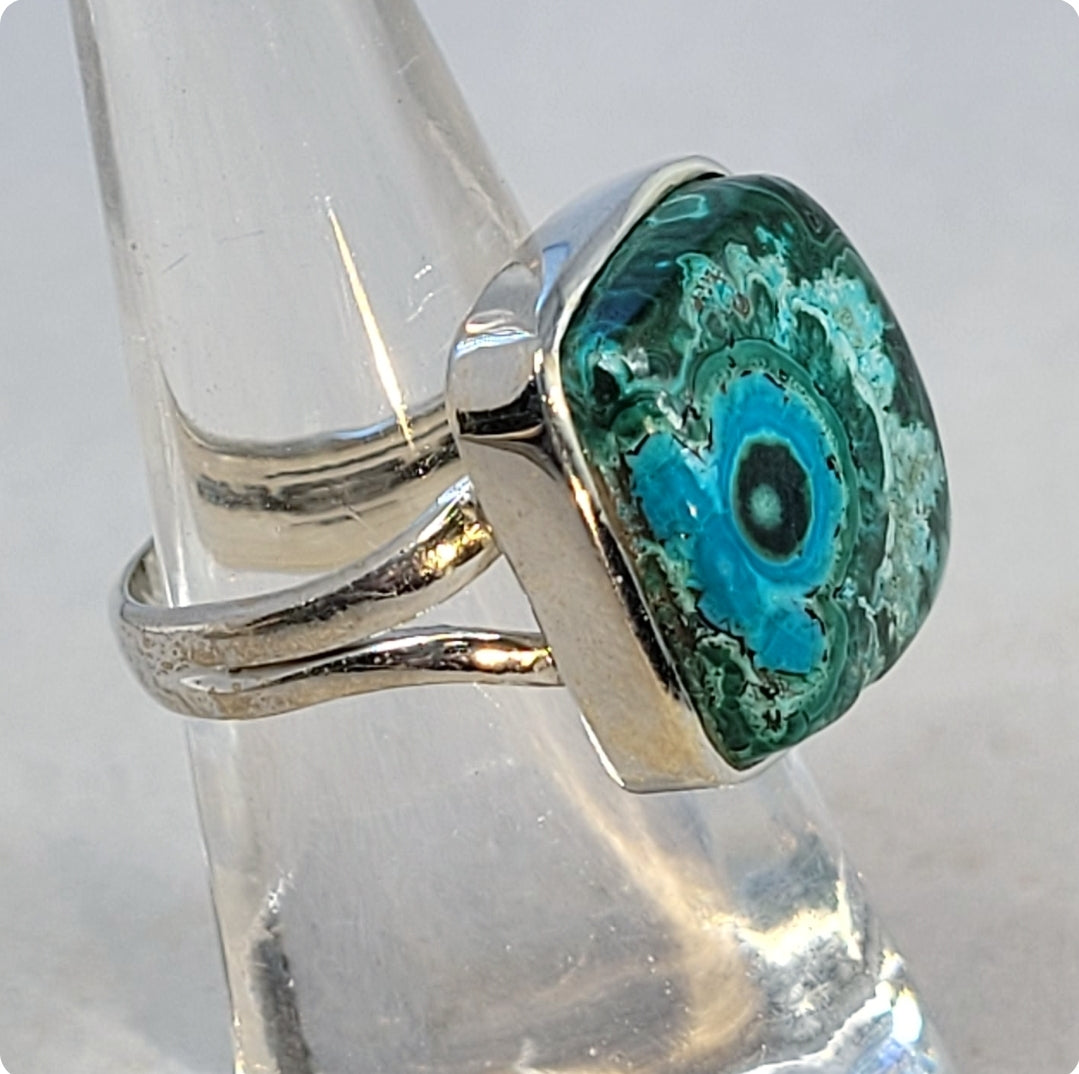 Chrysocolla and Malachite Ring