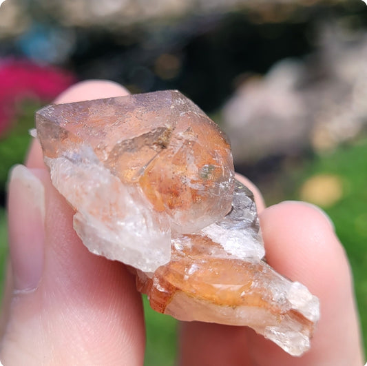 Red Calcite with druzy pyrite