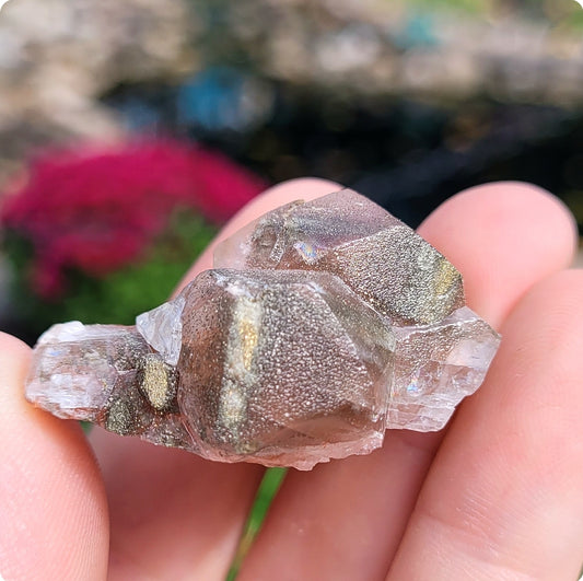 Red Calcite with druzy pyrite
