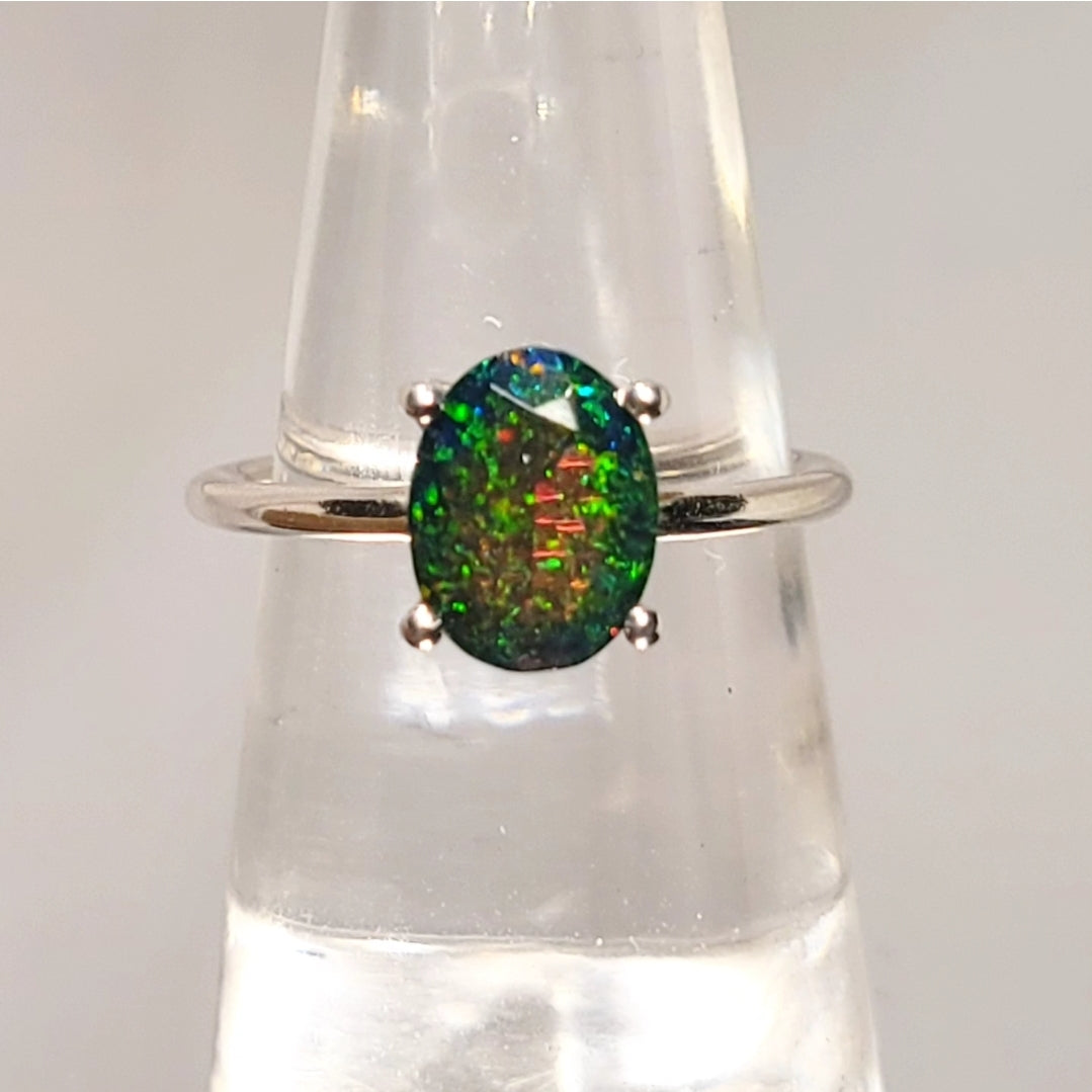 Black opal ring