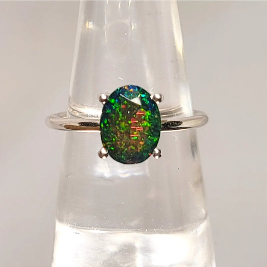 Black opal ring