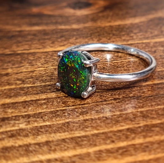Black opal ring