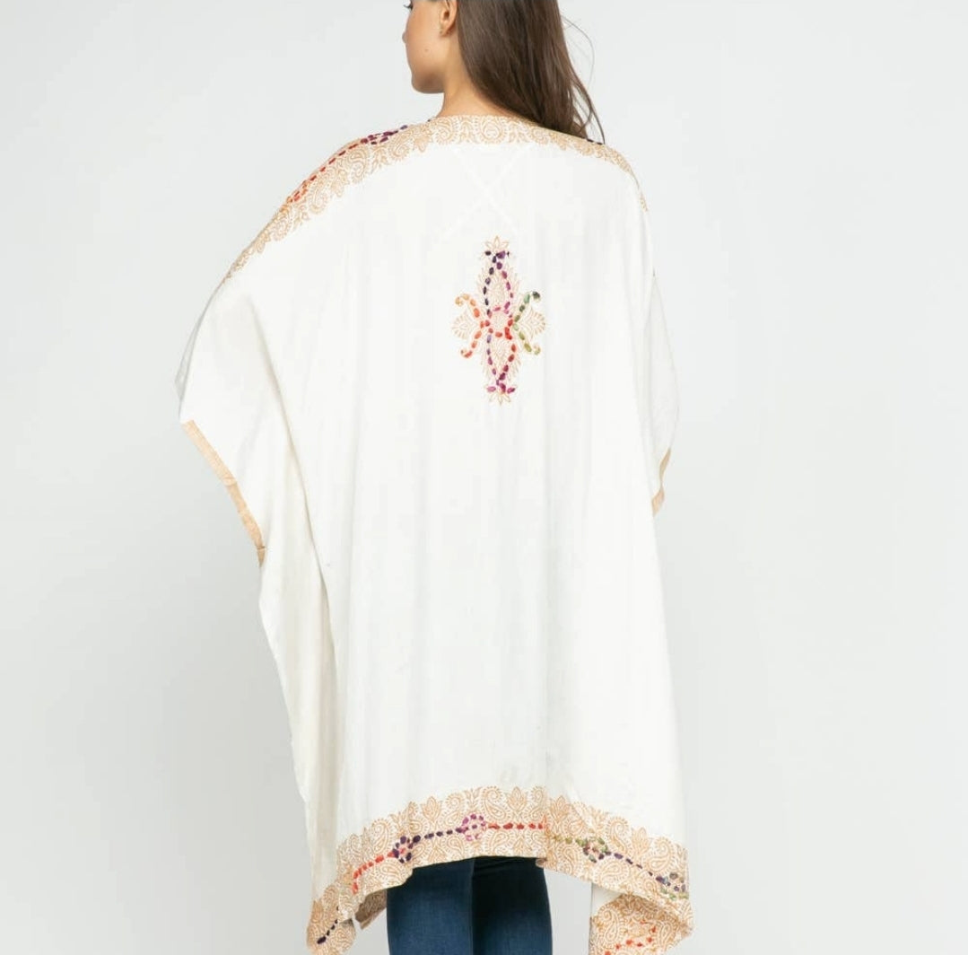 Ivory thick stitch kimono
