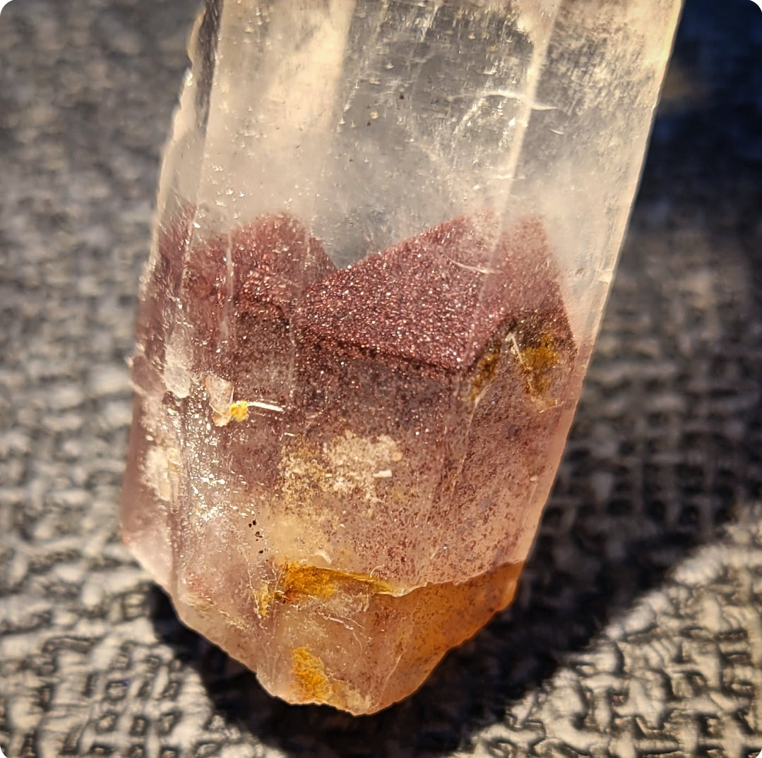 Red Triple Phantom Quartz Point