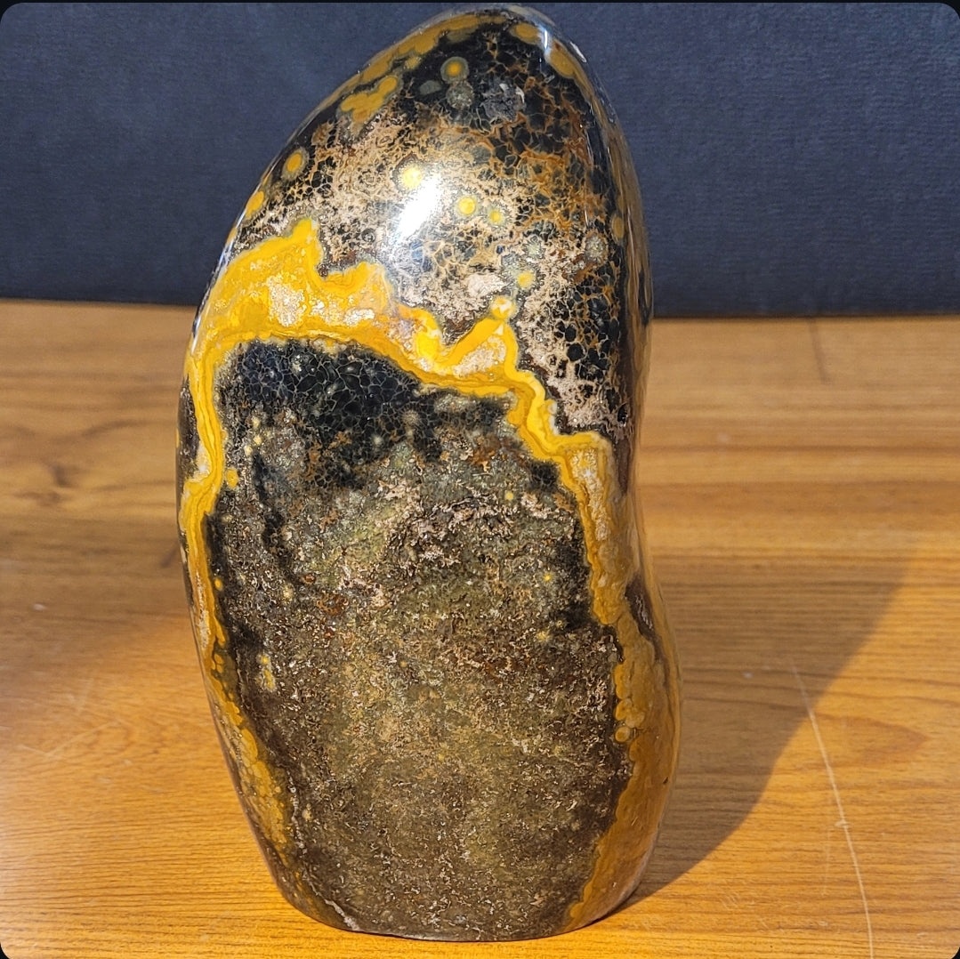 Kabamby Ocean Jasper Freeform with Red Druzy