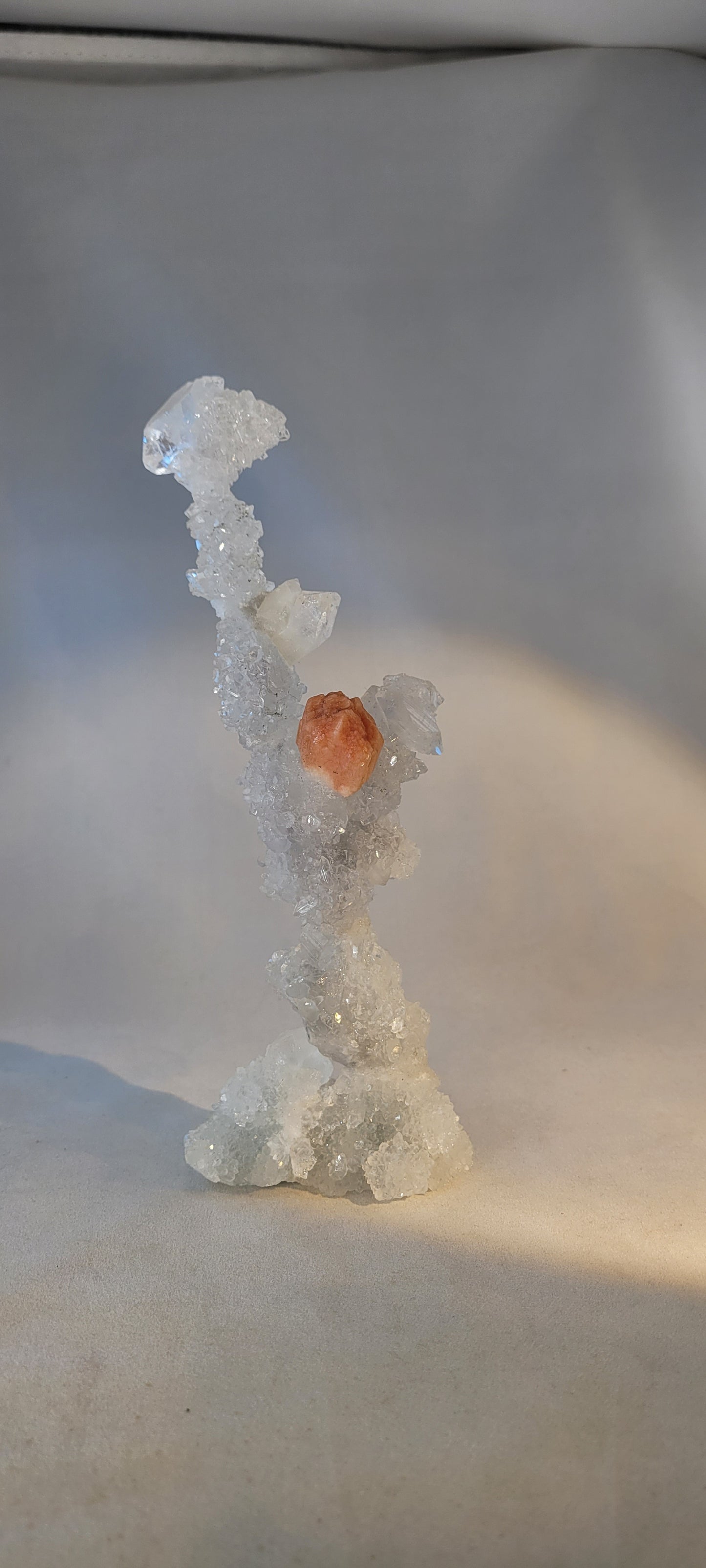 Skeletal Apophyllite with Sillbite "Flower"