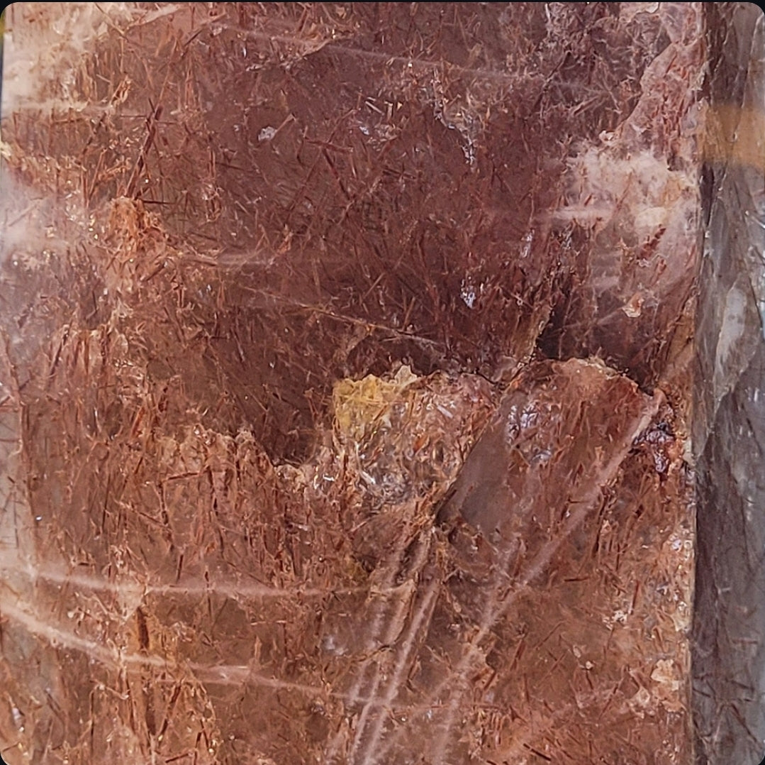 Large Peach Rutilated Quartz Tower