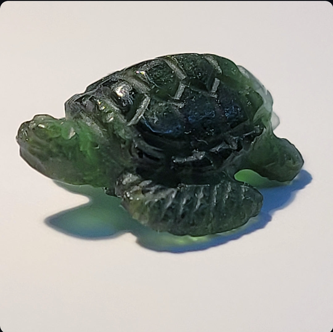 Hand Carved Tourmaline Sea Turtle