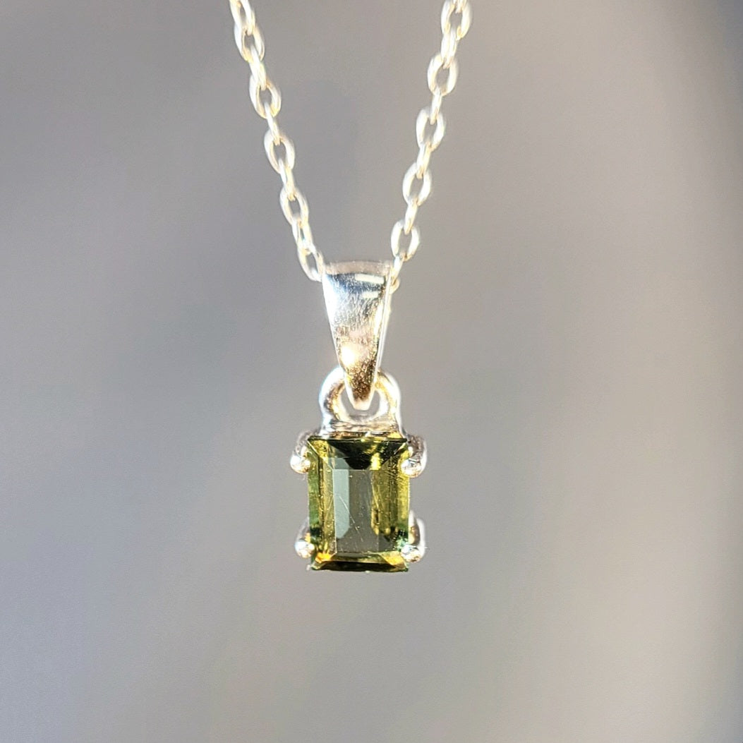 Faceted Moldavite Pendant
