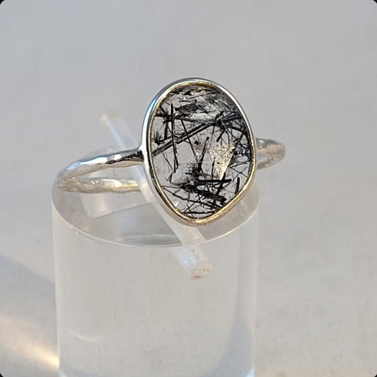 Black Rutilated Quartz Ring