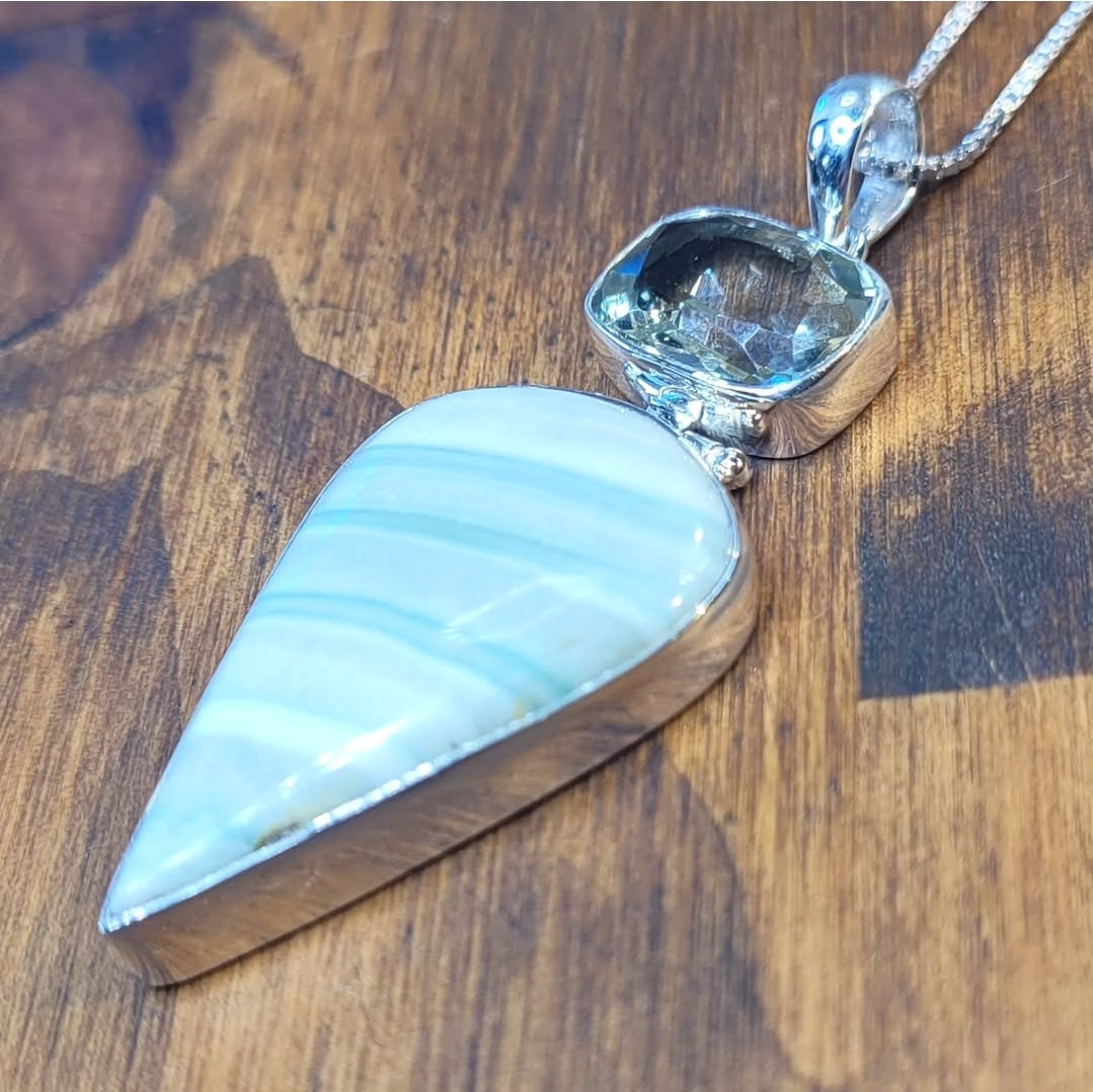 Green Opal and Prasiolite Necklace