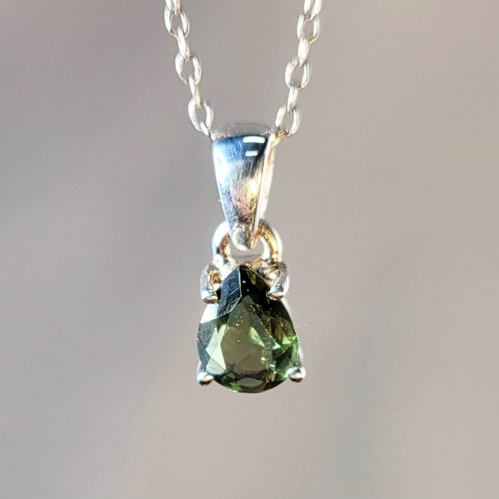 Faceted Moldavite Pendant