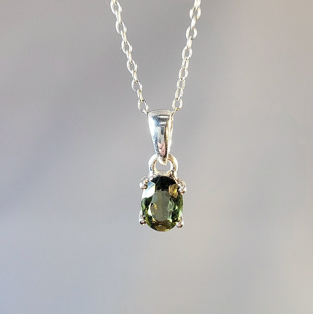 Faceted Moldavite Pendant