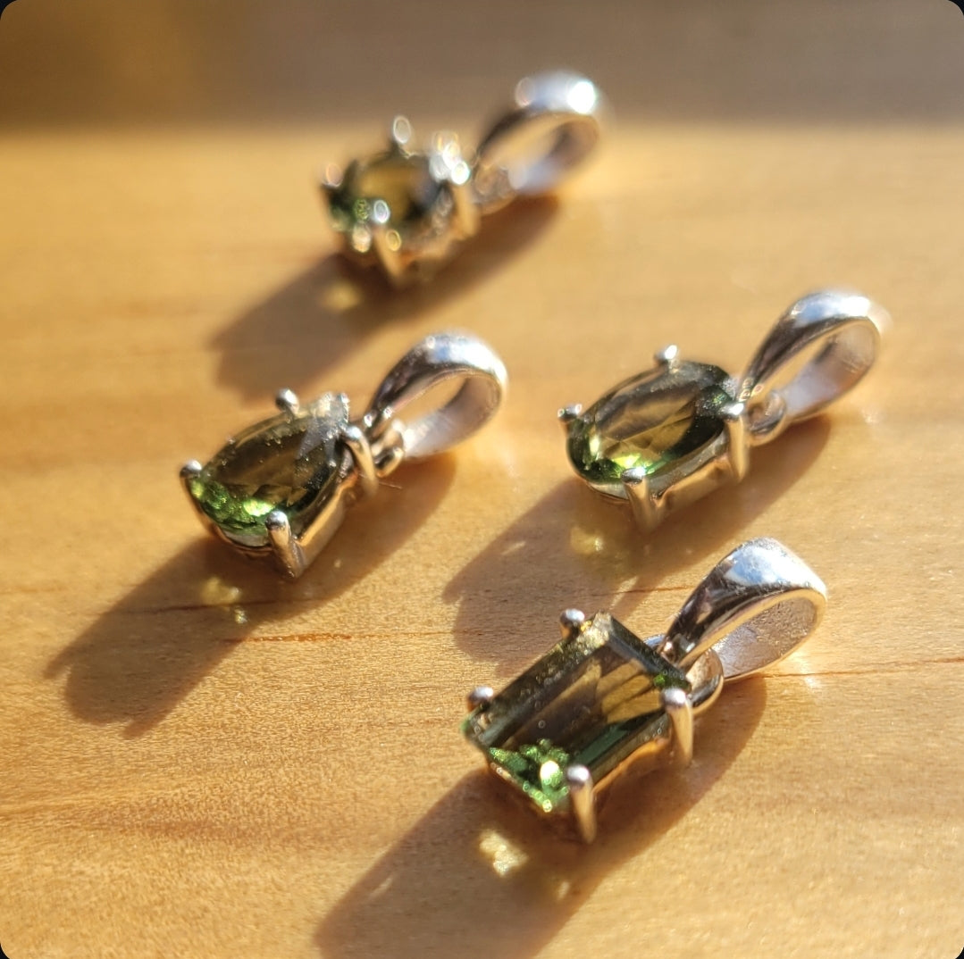 Faceted Moldavite Pendant