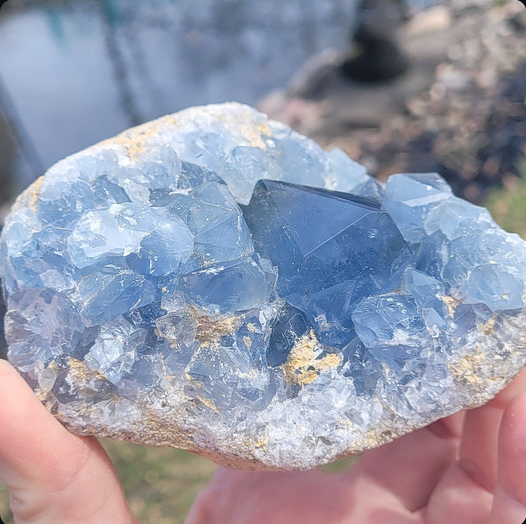 Deep Blue Celestite Specimen