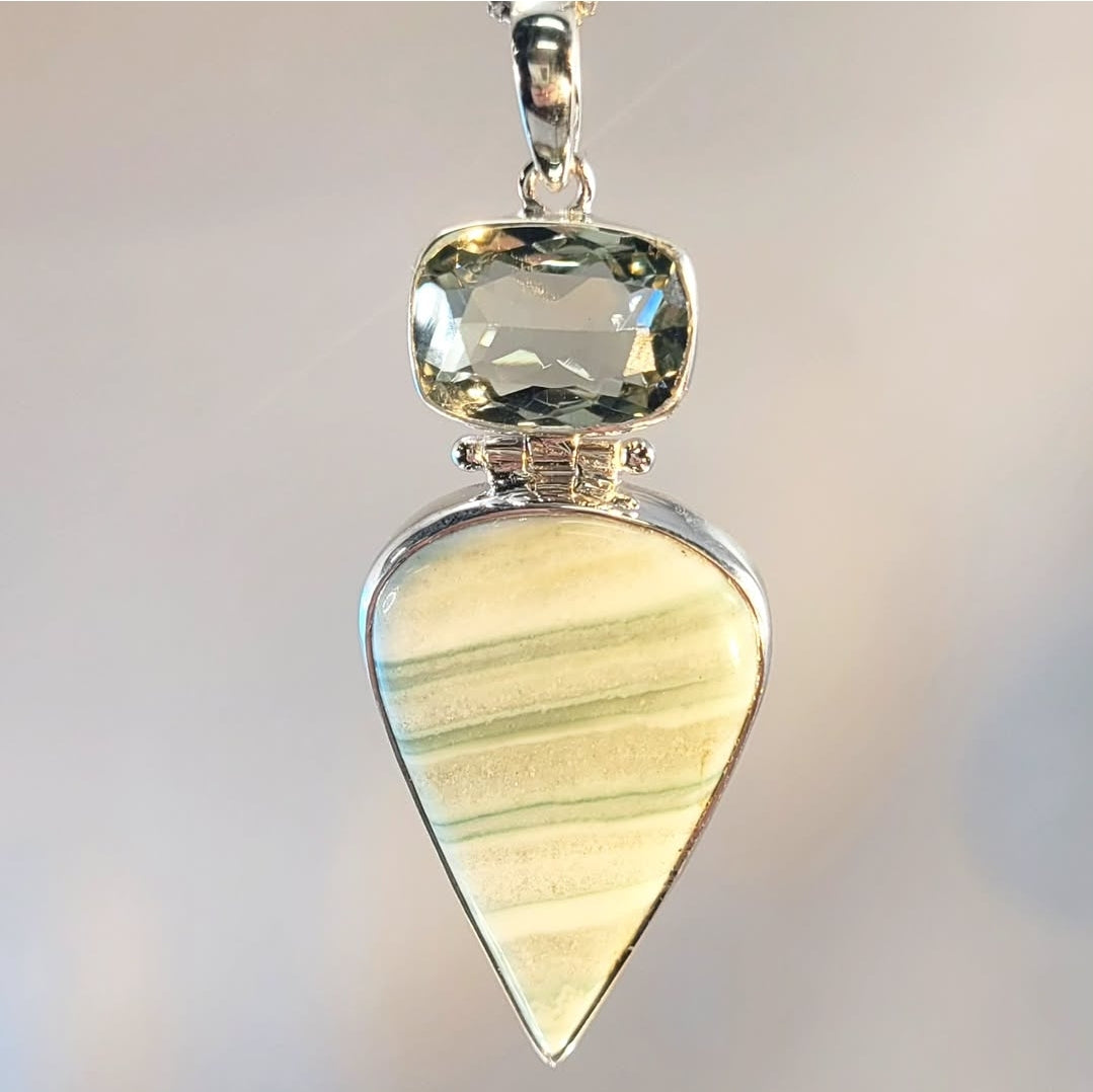 Green Opal and Prasiolite Necklace