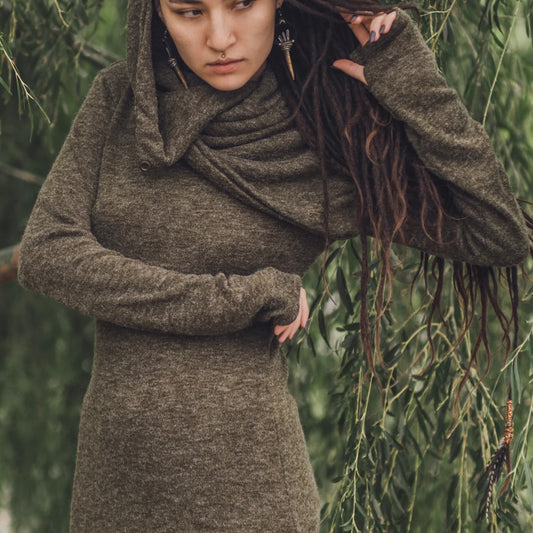 convertable hood/scarf pullover sweater